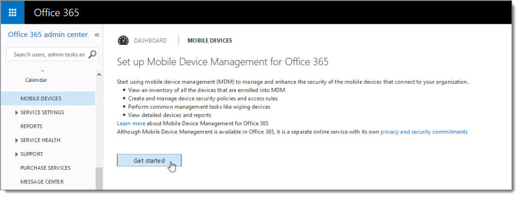 Setup MDM for Office 365