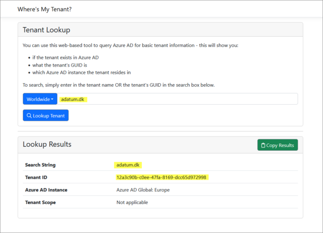 microsoft entra get tenant id
